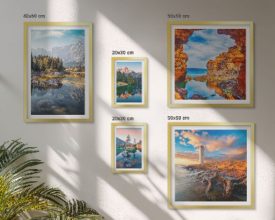 Lot de tableaux encadrés Vues naturelles sur l'eau de montagne