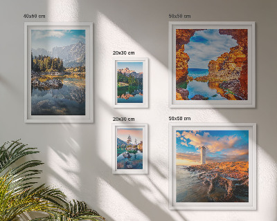 Lot de tableaux encadrés Vues naturelles sur l'eau de montagne