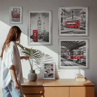 Ensemble de 5 tableaux Motifs londoniens avec accents