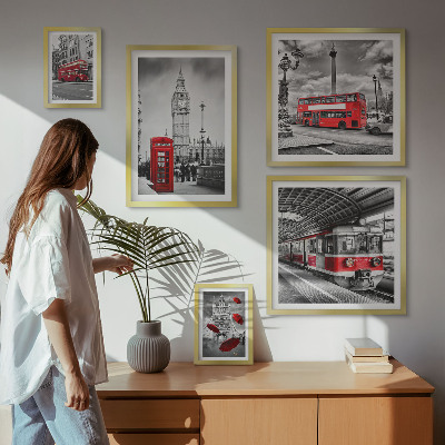 Ensemble de 5 tableaux Motifs londoniens avec accents
