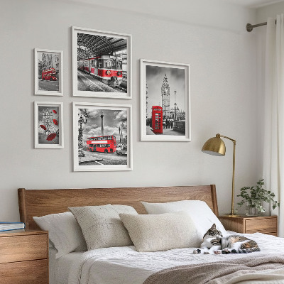 Ensemble de 5 tableaux Motifs londoniens avec accents