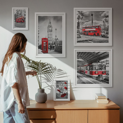 Ensemble de 5 tableaux Motifs londoniens avec accents