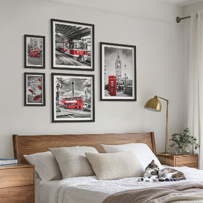 Ensemble de 5 tableaux Motifs londoniens avec accents