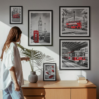 Ensemble de 5 tableaux Motifs londoniens avec accents