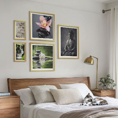 Lot de tableaux encadrés L'atmosphère zen et relaxante de la nature