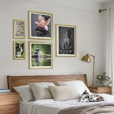 Lot de tableaux encadrés représentant l'atmosphère zen et relaxante de la nature