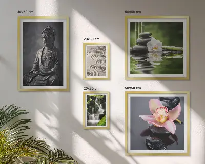Lot de tableaux encadrés représentant l'atmosphère zen et relaxante de la nature