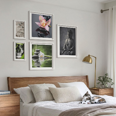 Lot de tableaux encadrés L'atmosphère zen et relaxante de la nature