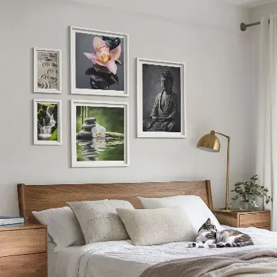 Lot de tableaux encadrés représentant l'atmosphère zen et relaxante de la nature