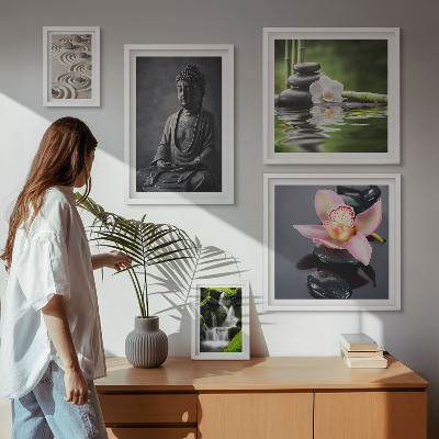 Lot de tableaux encadrés L'atmosphère zen et relaxante de la nature