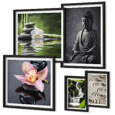 Lot de tableaux encadrés L'atmosphère zen et relaxante de la nature