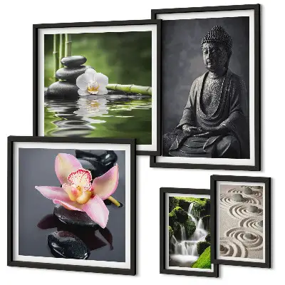 Lot de tableaux encadrés représentant l'atmosphère zen et relaxante de la nature