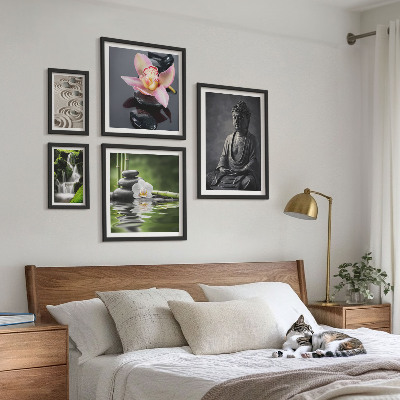 Lot de tableaux encadrés L'atmosphère zen et relaxante de la nature