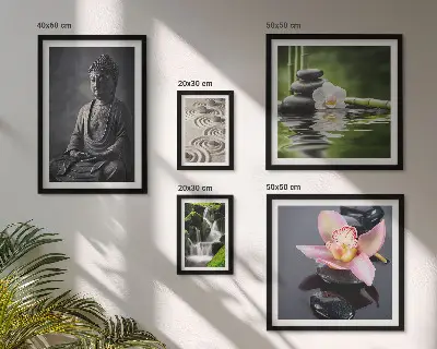 Lot de tableaux encadrés représentant l'atmosphère zen et relaxante de la nature
