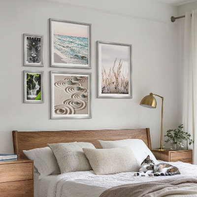 Ensemble de 5 tableaux Eau zen relaxante en pleine nature