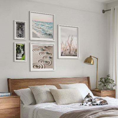 Ensemble de 5 tableaux Eau zen relaxante en pleine nature