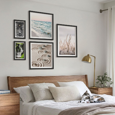 Ensemble de 5 tableaux Eau zen relaxante en pleine nature