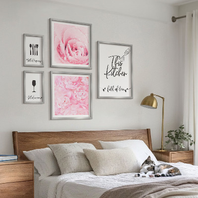 Tableau de décoration murale Inspirations pour la cuisine, roses et accessoires