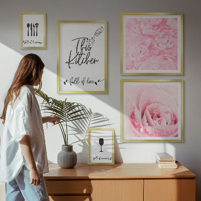 Tableau de décoration murale Inspirations pour la cuisine, roses et accessoires