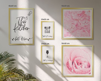 Tableau de décoration murale Inspirations pour la cuisine, roses et accessoires
