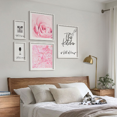 Tableau de décoration murale Inspirations pour la cuisine, roses et accessoires