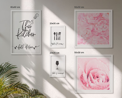 Tableau de décoration murale Inspirations pour la cuisine, roses et accessoires