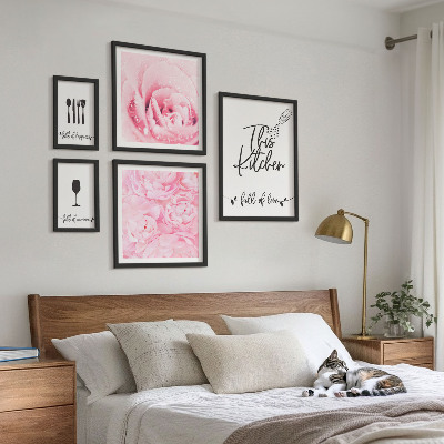 Tableau de décoration murale Inspirations pour la cuisine, roses et accessoires