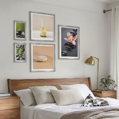 Lot de tableaux encadrés Pierres zen relaxantes et orchidées