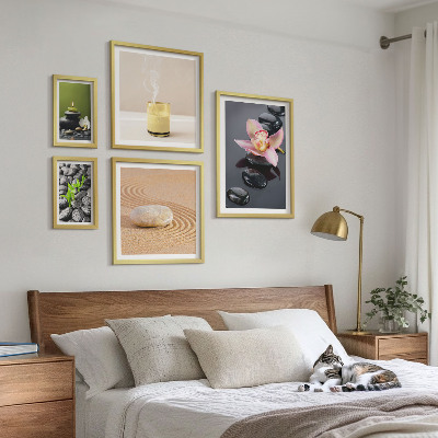 Lot de tableaux encadrés Pierres zen relaxantes et orchidées