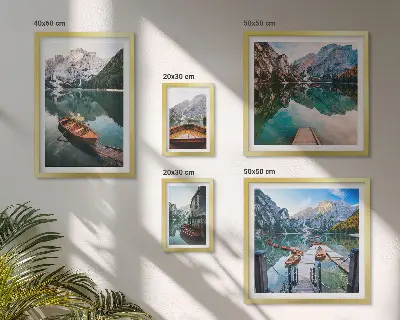 Lacs tranquilles, bateaux en bois ensemble de 5 tableaux
