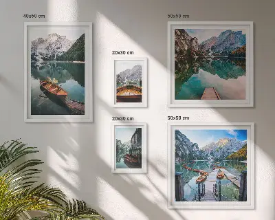 Lacs tranquilles, bateaux en bois ensemble de 5 tableaux