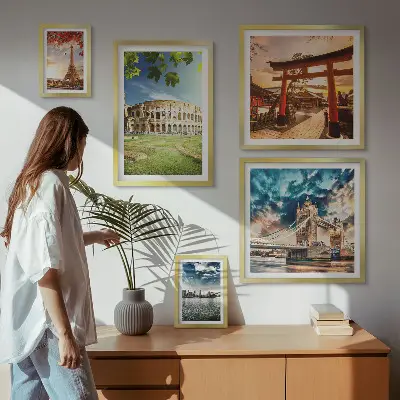 Tableau de décoration murale représentant des icônes de l'architecture mondiale