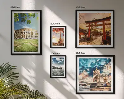 Tableau de décoration murale représentant des icônes de l'architecture mondiale
