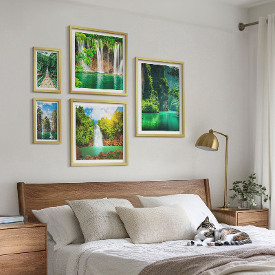 Lot de tableaux encadrés Cascades tropicales et nature verdoyante