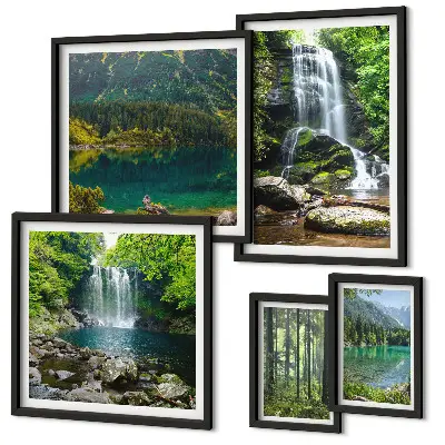 Tableau de décoration murale représentant des cascades et des paysages forestiers naturels