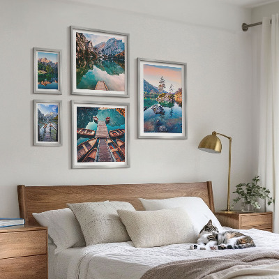 Lot de tableaux encadrés Le pittoresque des lacs de montagne