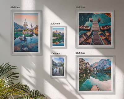 Lot de tableaux encadrés Le pittoresque des lacs de montagne