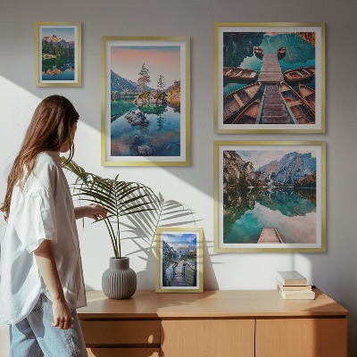 Lot de tableaux encadrés Le pittoresque des lacs de montagne