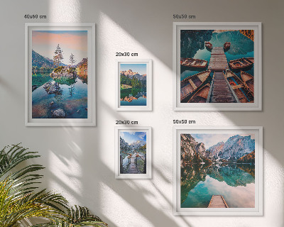 Lot de tableaux encadrés Le pittoresque des lacs de montagne