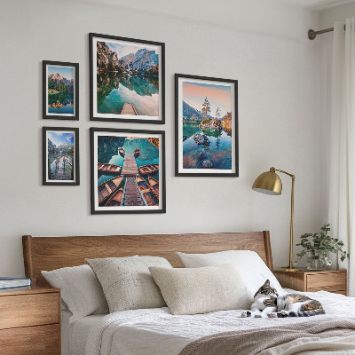 Lot de tableaux encadrés Le pittoresque des lacs de montagne