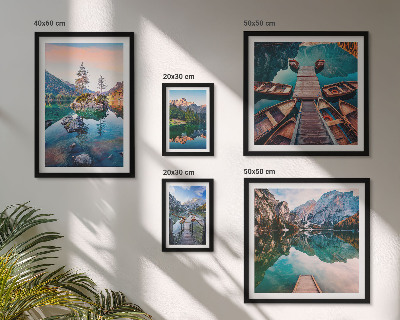 Lot de tableaux encadrés Le pittoresque des lacs de montagne