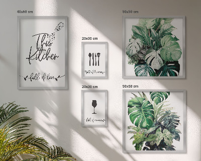 Ensemble de 5 tableaux Slogans positifs sur les plantes de cuisine