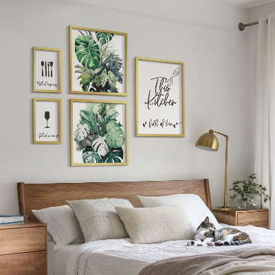 Ensemble de 5 tableaux Slogans positifs sur les plantes de cuisine