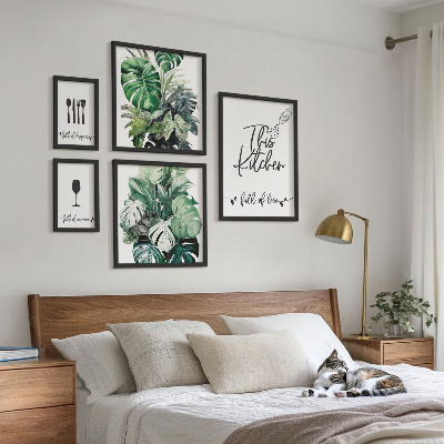 Ensemble de 5 tableaux Slogans positifs sur les plantes de cuisine