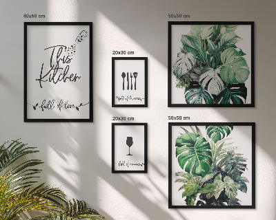 Ensemble de 5 tableaux Slogans positifs sur les plantes de cuisine