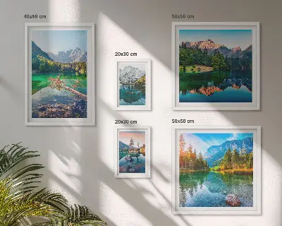 Tableau de décoration murale paysages de montagne, lacs et forêts