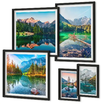 Tableau de décoration murale paysages de montagne, lacs et forêts