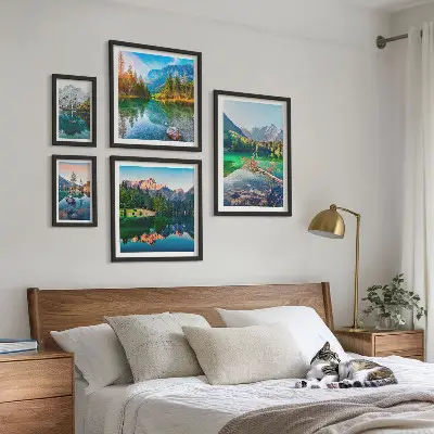 Tableau de décoration murale paysages de montagne, lacs et forêts