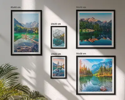 Tableau de décoration murale paysages de montagne, lacs et forêts