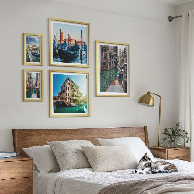Lot de tableaux encadrés Le charme des gondoles sur les canaux de Venise